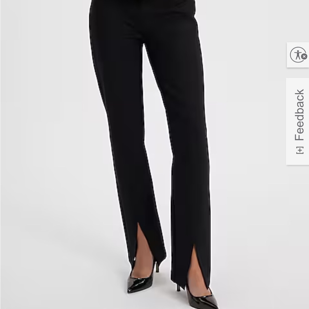 High Waisted Black Split Hem Leggings